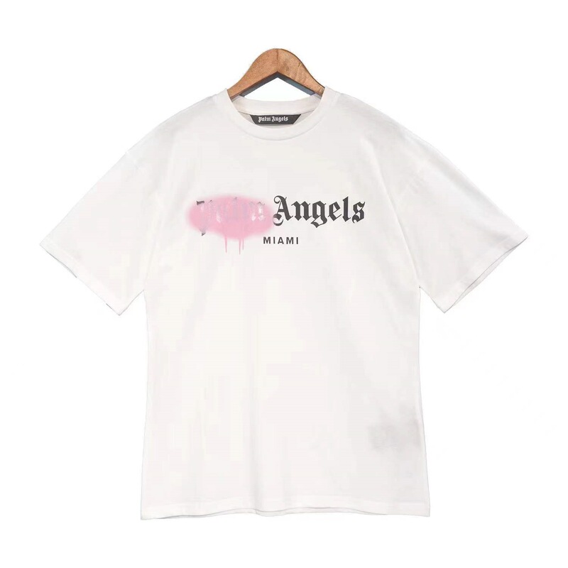 Palm Angels Palm Angel Dissolving Graffiti Spray Letter Short-Sleeved Loose Casual Cotton T-Shirt for Men and Women Palm Angels Palm Angel Dissolving Graffiti Spray Letter Short-Sleeved Loose Casual Cotton T-Shirt for Men and Women