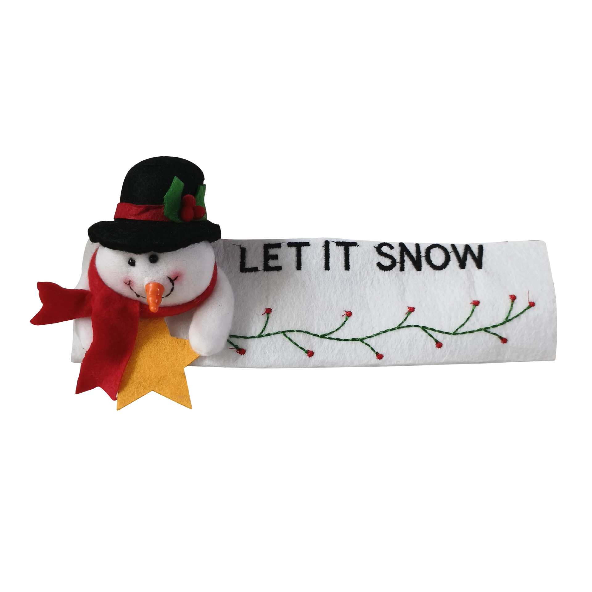 Muñeco de nieve transfronterizo de Navidad cubierta de mango de decoración de Navidad refrigerador puerta de microondas guantes de brazo joyas de Navidad alce
