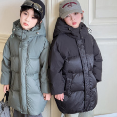 イシャンリアン子供用羽毛シルク服、中丈、男女兼用、学校制服、厚手ジャケット、生放送卸売、保温ダウン