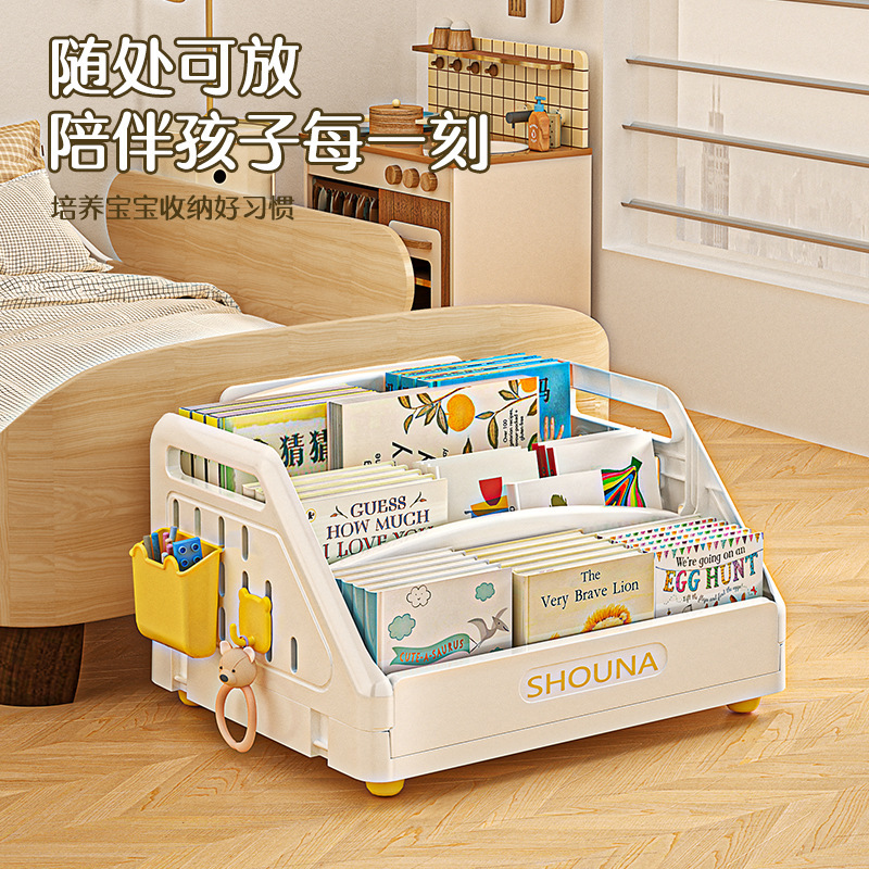 儿童书架宝宝绘本架飘窗简约桌面置物架玩具收纳架家用简易小书柜|undefined