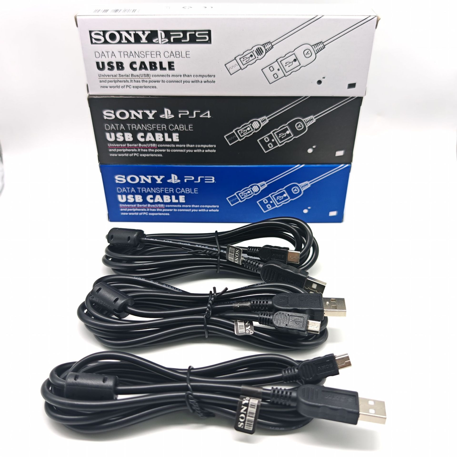 Cable de Carga y Datos para Control de Juego PS3/PS4/PS5 de PVC para Mandos de PS3, PS4 y PS5