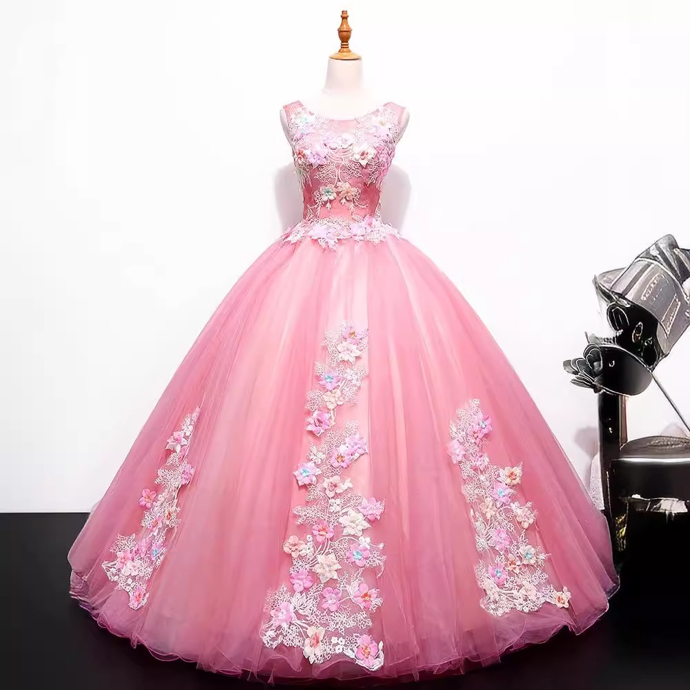 Vestido de noche petal de flores examen de arte música vocal hermosa voz rendimiento en solitario vestido anfitrión de reunión anual larga mujer delgada