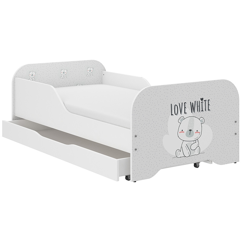 Simple cama para niños cama individual niños y niñas pequeño dormitorio con cajón de almacenamiento patrón de cama opcional