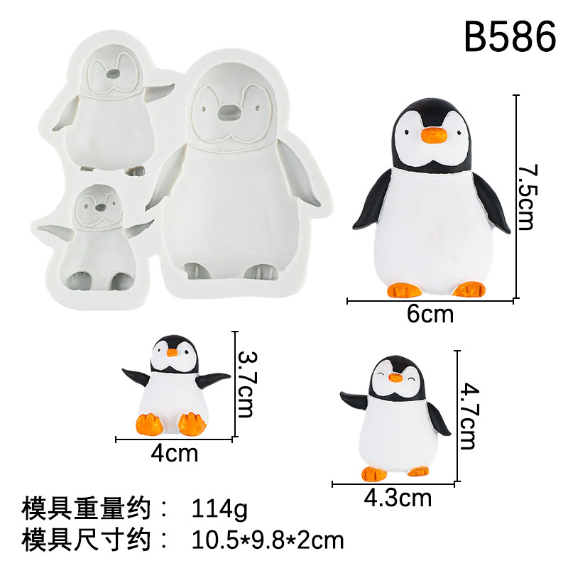 Molde de silicona en forma de iceberg de pingüino Molde de horneado de pastel de chocolate de fondant