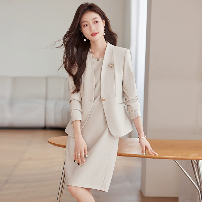 Autumn classic suit, skirt, artificial jacket for work, high-end