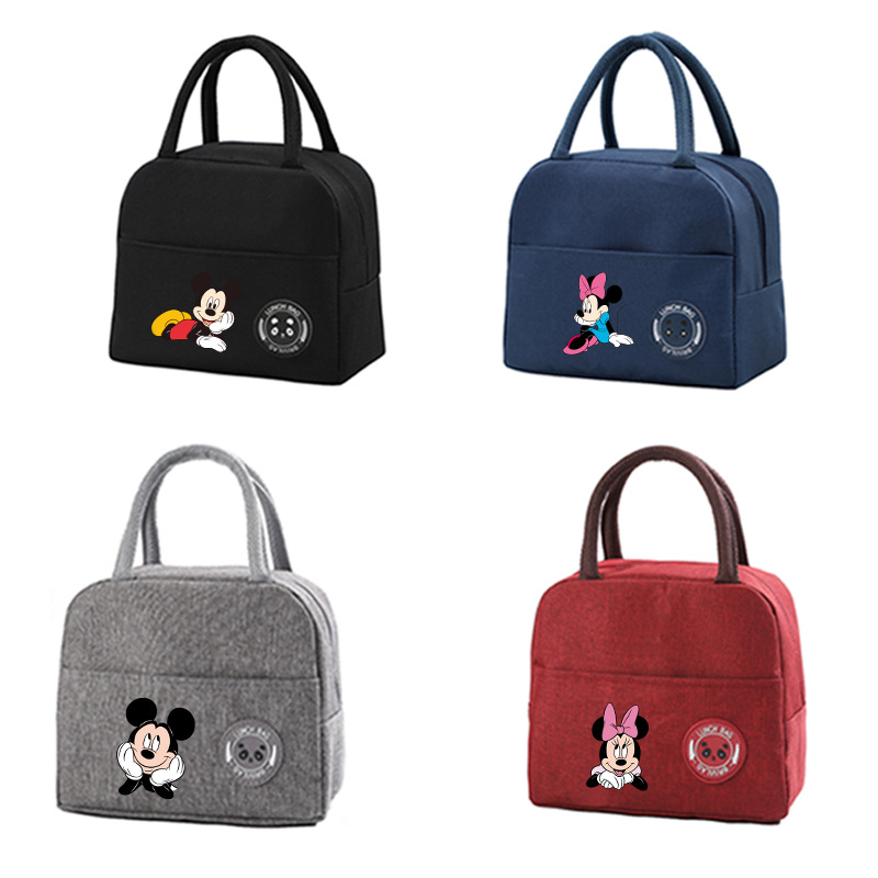Cross-Border Popular Mickey and Minnie Lunch Box Bag Insulated Lunch Tote Bag Student Lunch Bag Waterproof and Oil-Proof Office Worker Bag