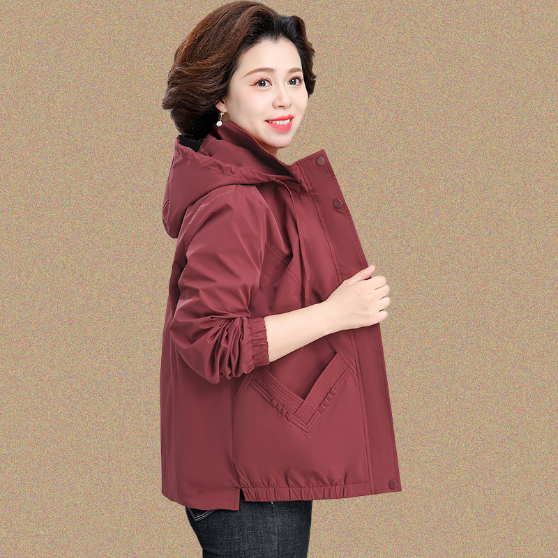 中老年妈妈秋装外套2025新款时尚大码贵夫人短款风衣女春秋夹克|undefined