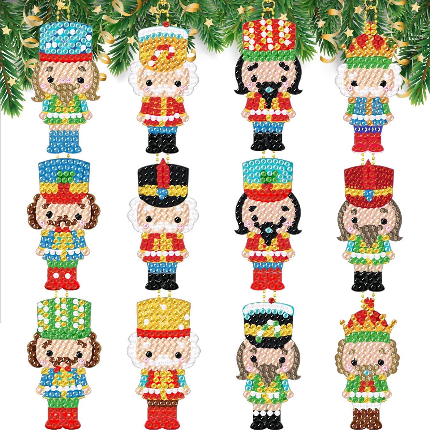 Pintura de Diamantes Navideña 2025, Pintura de Diamantes de Halloween, Llavero DIY Hecho a Mano, Fabricante de Origen Transfronterizo