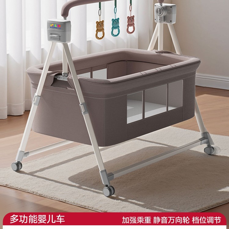 Baby Electric Cradle Bed Crib Newborn Bed Foldableable Bb Splicing Portable Baby Big Bed