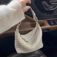 高级感编织包女2025新款时尚通勤包百搭编制手提包休闲单肩斜挎包