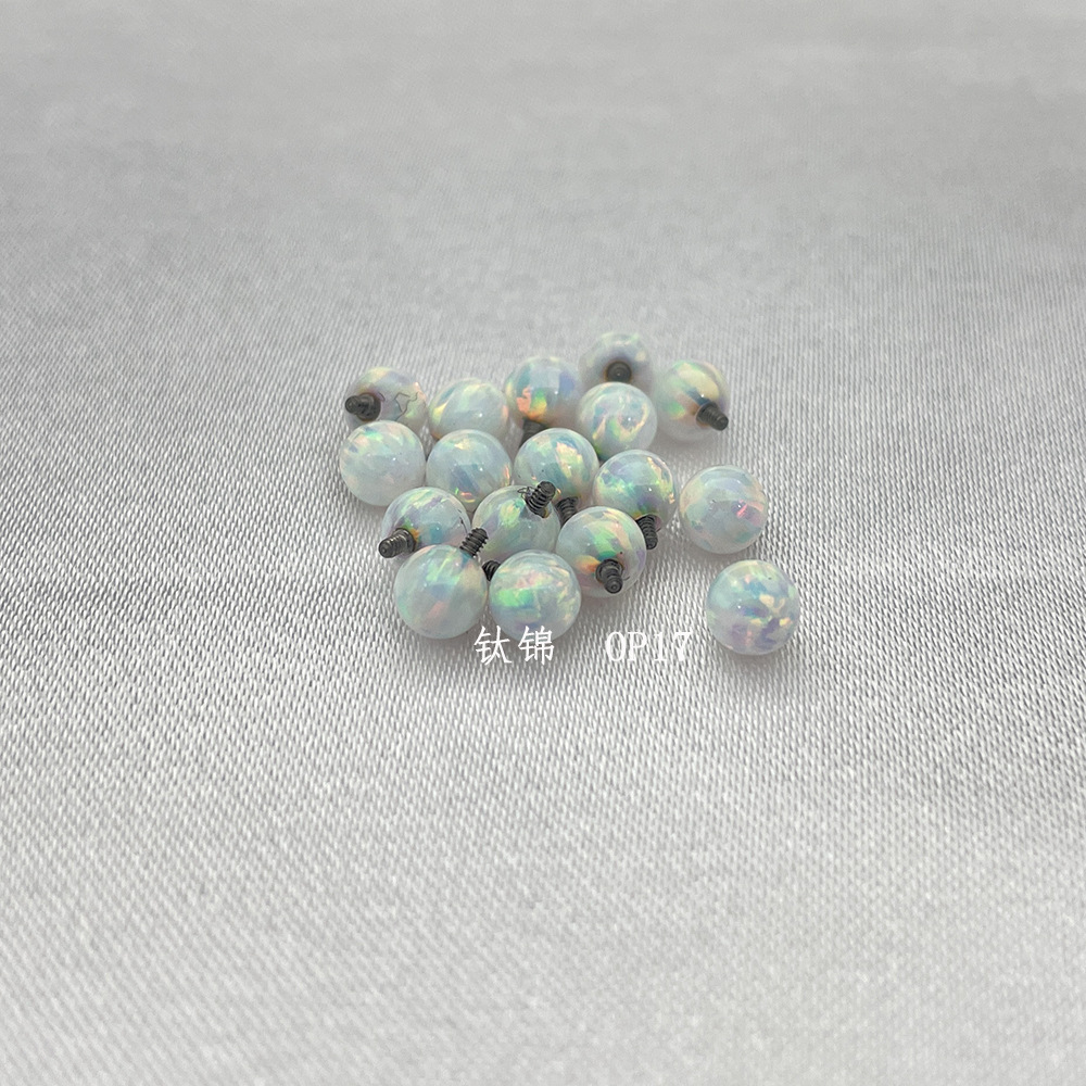 Astmf 136チタン合金極光オーストラリア宝キャンディー色ゼリーオーストラリア宝欧泊舌釘耳釘唇釘穿刺アクセサリー