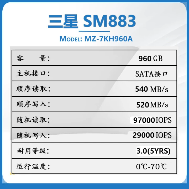 Suitable for Samsung SM883 1.92T 2.5-inch SATA enterprise-class server solid-state drive SSD