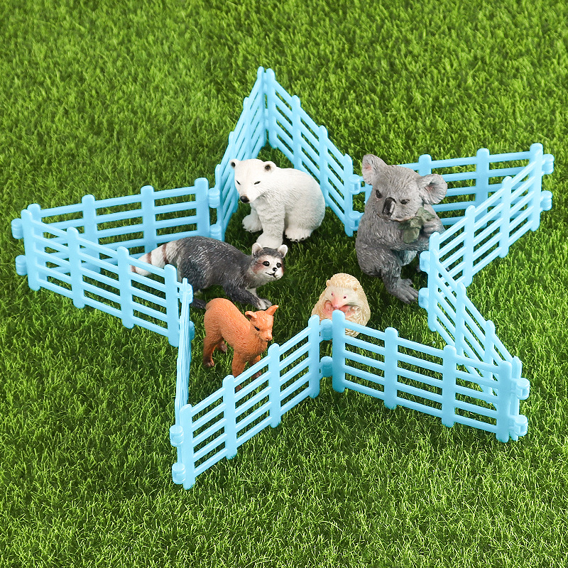 Simulación cognitiva transfronteriza de granja de animales y aves de corral de corral de aislamiento de corral de decoración modelo accesorio