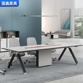 简约现代会议室桌椅组合长方形小型长桌办公室洽谈桌子会议桌条桌