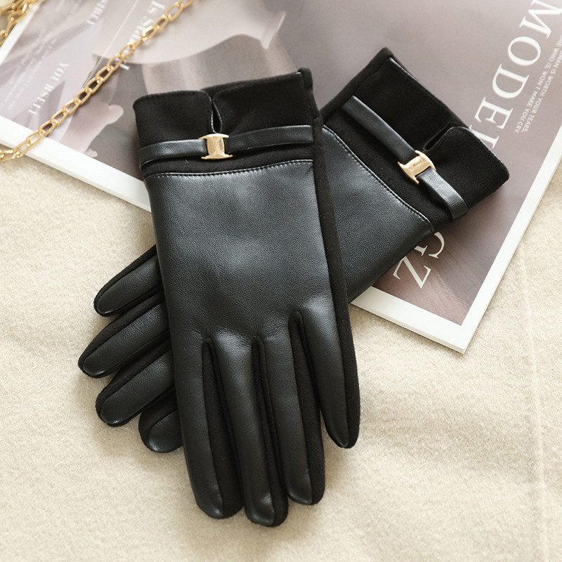 Fabricantes personalizados guantes de terciopelo de invierno de mujer guantes de terciopelo grueso retró cálido a prueba de viento procesamiento de guantes de pantalla táctil