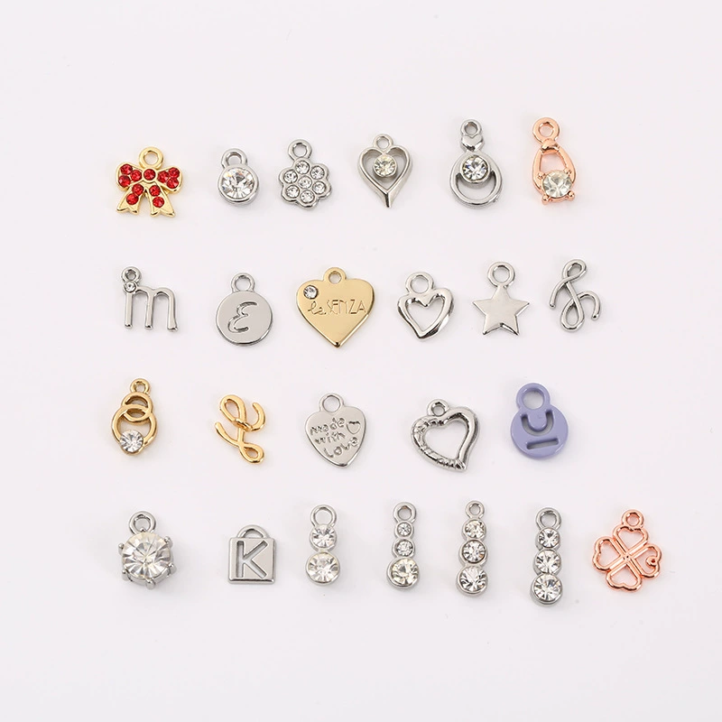Metal bra heart shaped, pendant with letters, diamond accessory, underwear, wholesale