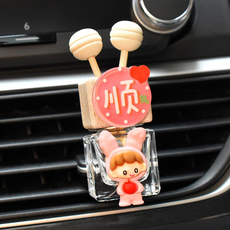 Aromaterapia para automóvil Salida de aire acondicionado Fragancia Decoración linda Decoración creativa Accesorios para interiores de automóviles Botella de perfume para automóvil