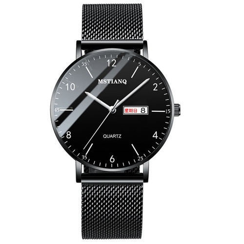 New concept black technology watch men's business watch junior high school and high school student trend ultra-thin fashion luminous electronic quartz