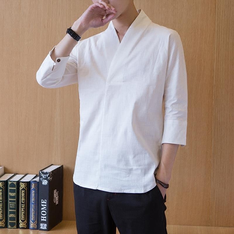Traje Tang de verano de estilo chino, traje Han de manga corta para hombres y mujeres jóvenes, traje de monje, traje de meditación, traje de té, algodón y lino de verano image 4