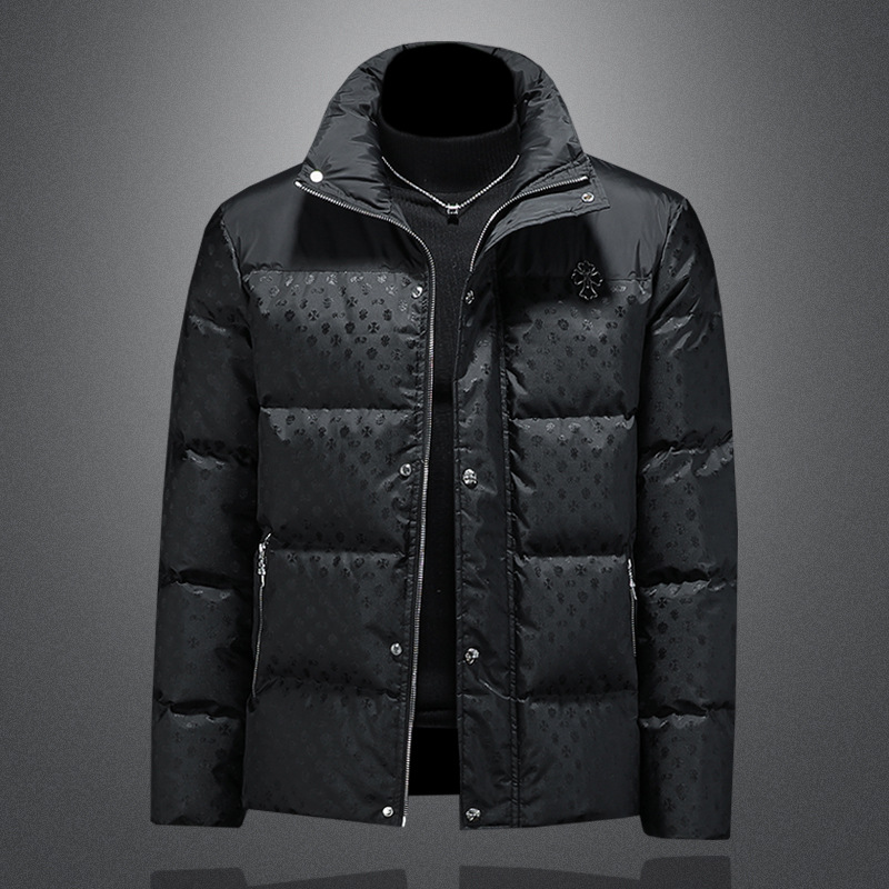 2025 Autumn and Winter Embroidered 90% Velvet Stand Collar down Jacket for Men Qiantang 6006-5115-P330 Cut Out Pattern
