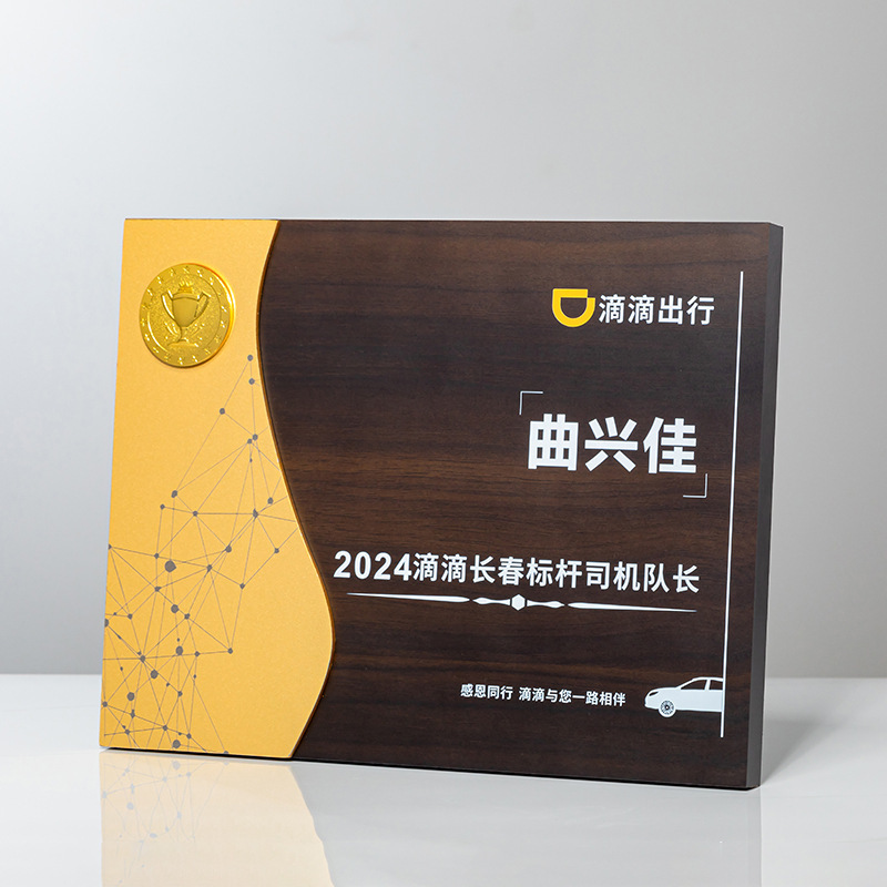 新款木质荣誉奖牌战略合作团队颁奖纪念捐赠证书理事会员单位嘉奖|undefined