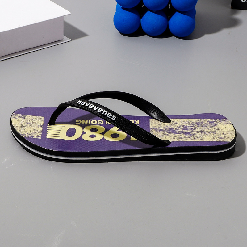 Herr graffiti flip-flops casual strandtofflor för sommar_voghion.com