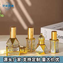 现货电镀八角精油瓶烫金香水分装空瓶子6ml按摩滚珠瓶喷雾瓶批发