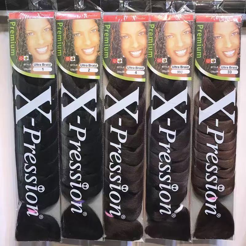 Synthetic fiber XP large braids, net weight 165 grams, 82 inches, Kang ethnic style, inspected by quality control personnel, wear-resistant Prestreched hair extensions