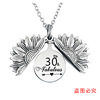 Necklace engraved solar-powered stainless steel, European style, Birthday gift