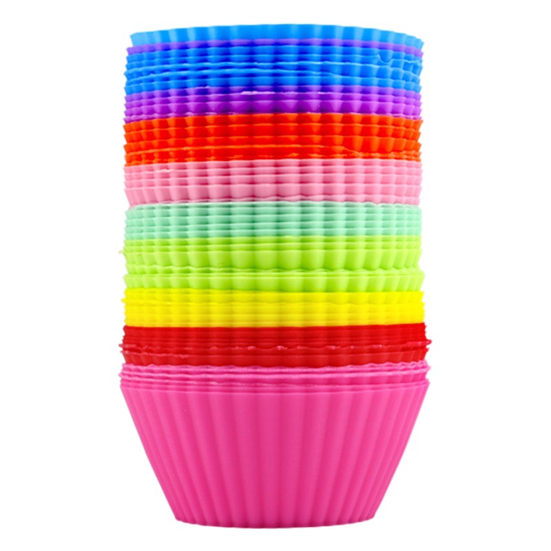 Spot Silicone Mafen Cup 7cm Round Mousse Cake Cup Oven Baking Tools Multicolor Egg Tart Mould Factory