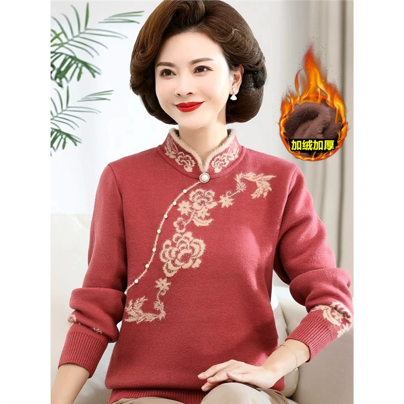 Среднее и старое женское осеннее и зимнее бархатное утолщение