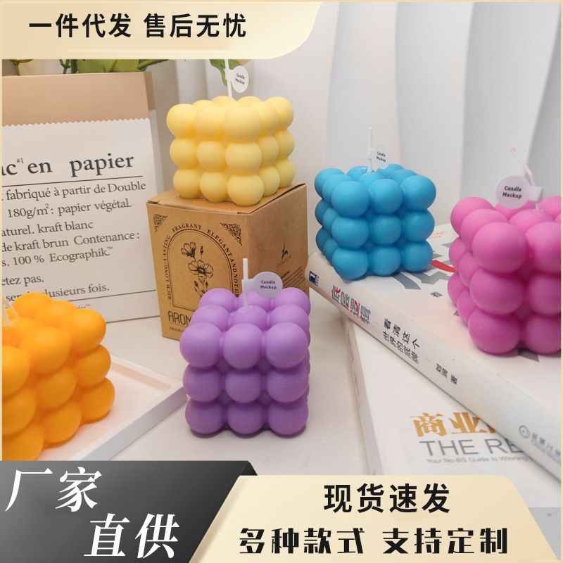 Modelado Cubo de Rubik Velas de aromaterapia al por mayor Fragancia Adornos para el hogar Red de Internet Fragancia de estilo ins Recuerdos creativos Personalización