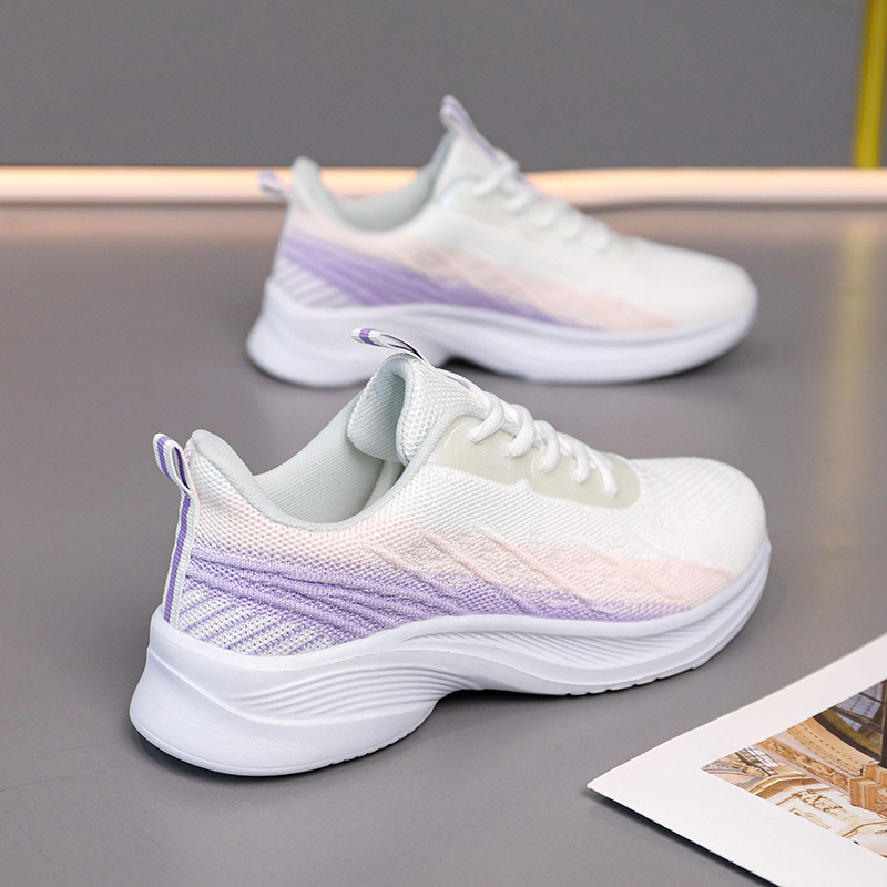 Zapatos deportivos de verano de dos estrellas zapatos de mujer una sola red hueco transpirable zapatos de carrera antideslizantes ligeros suaves zapatos casuales de estudiantes mujeres