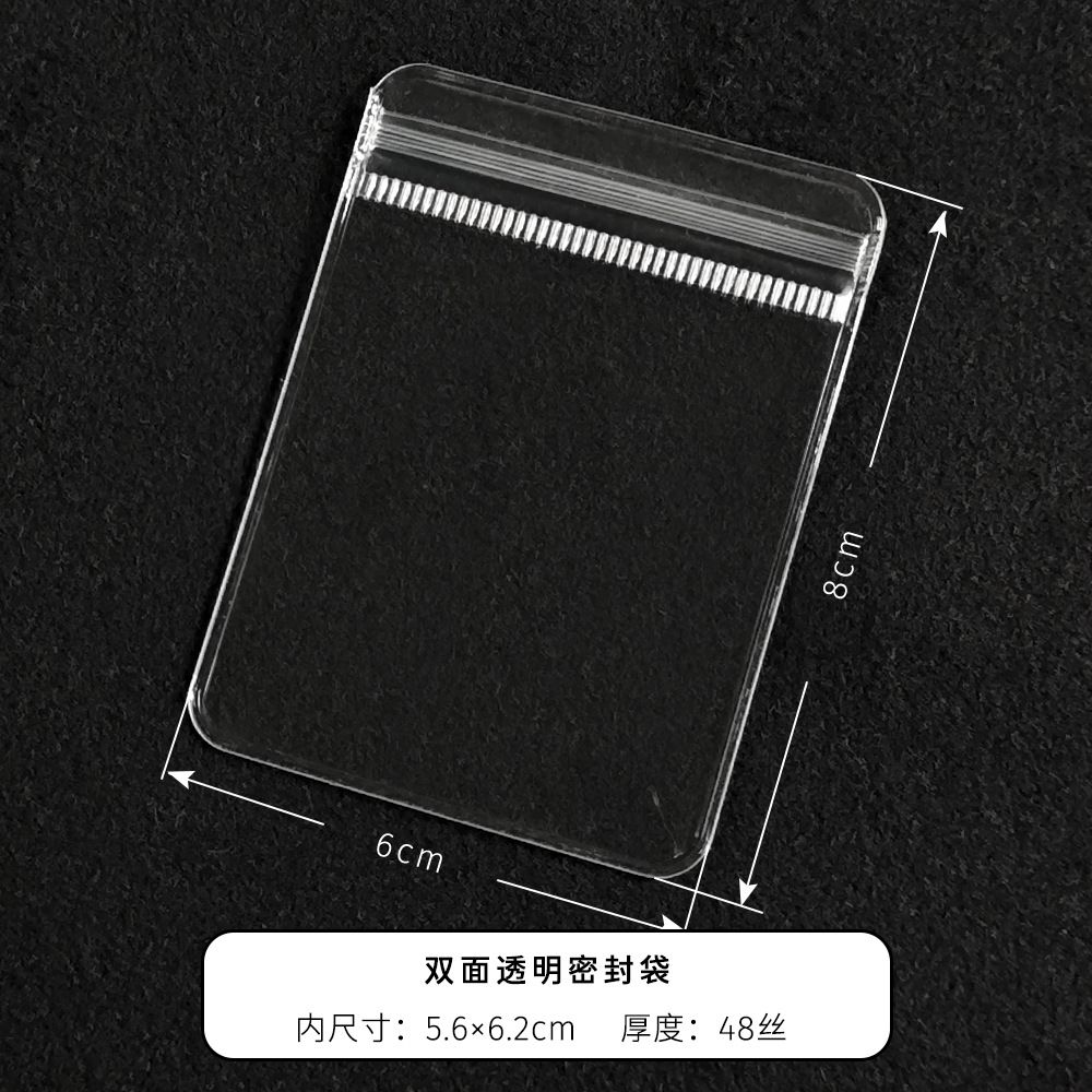 6*8 cm * trong suốt hai mặt * dây dày 48*1