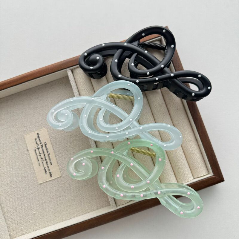 Polka Dot Musical Note Hair Clip Creative Treble Clef Shark Clip Simple and Stylish Ins-Style Hair Accessory 2026 New Model