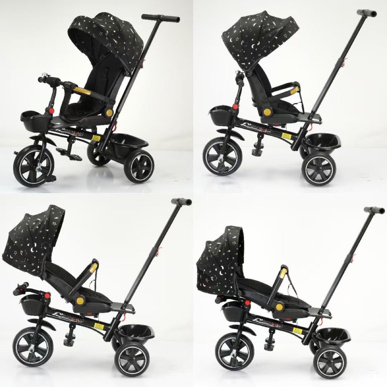 Triciclo 4 en 1 para Niños con Asiento Giratorio de Metal, 1-6 Años, Asiento Reclinable, para Bebés image 6