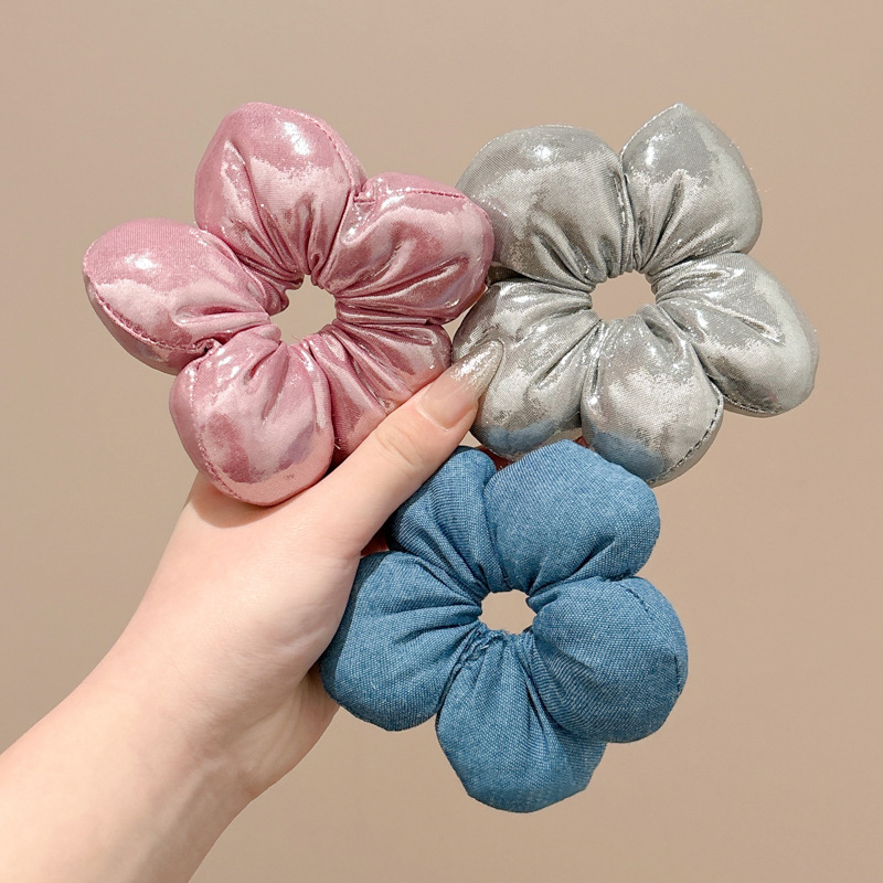 Flores para niños, lazo para el cabello del intestino grueso, niña pequeña, sin daño, cuerda para el cabello, cabeza de cola de caballo alta, tocado de cuerda, cabeza de bola, banda de goma, accesorio para el cabello