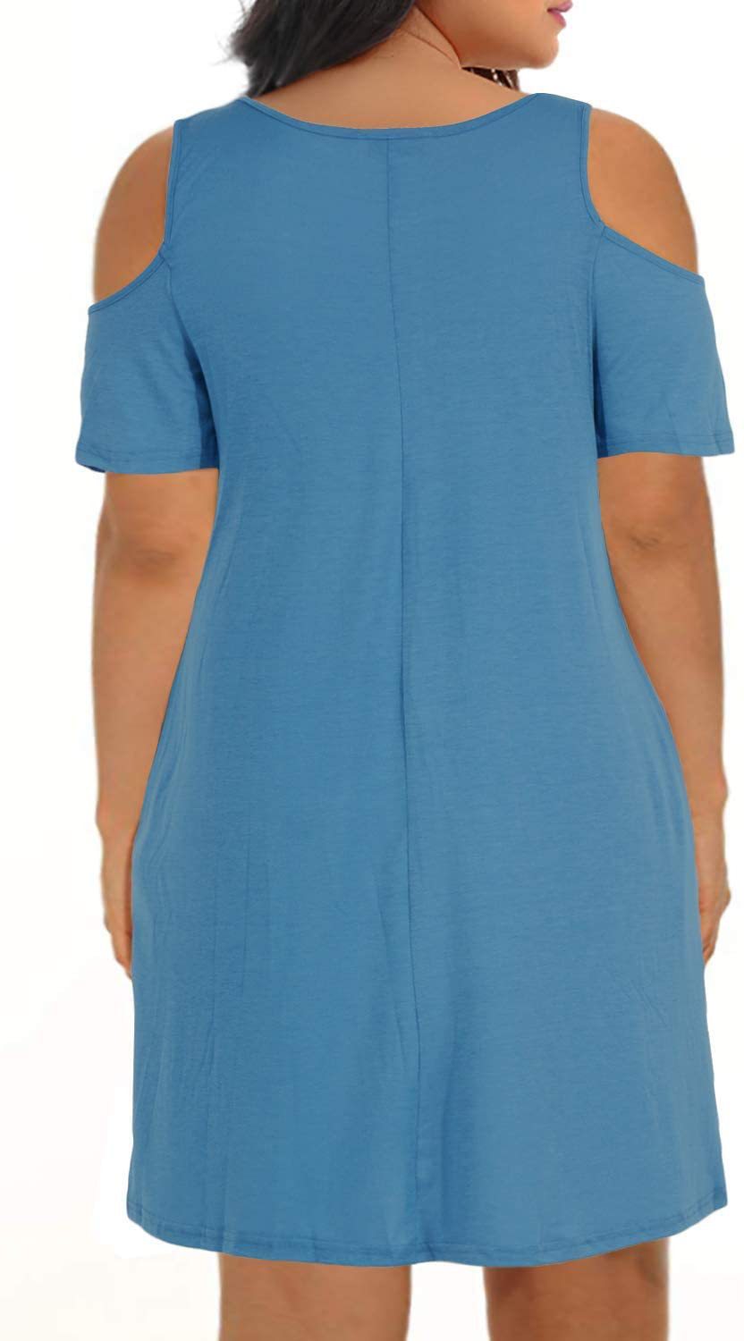2025 transfronterizo Amazon verano Europa y América ropa de mujer de moda grande vestido suelto cuello redondo hombro abierto falda A