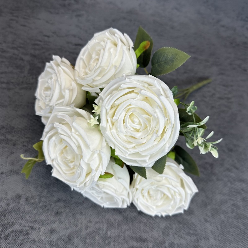 Artificial 7-cabeza imperial concubina Rose boda decoración del hogar flor de seda novia con flor tiro accesorios flor falsa al por mayor