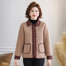 中老年2025冬季加绒棉袄颗粒绒外套妈妈装新款时尚保暖洋气外套