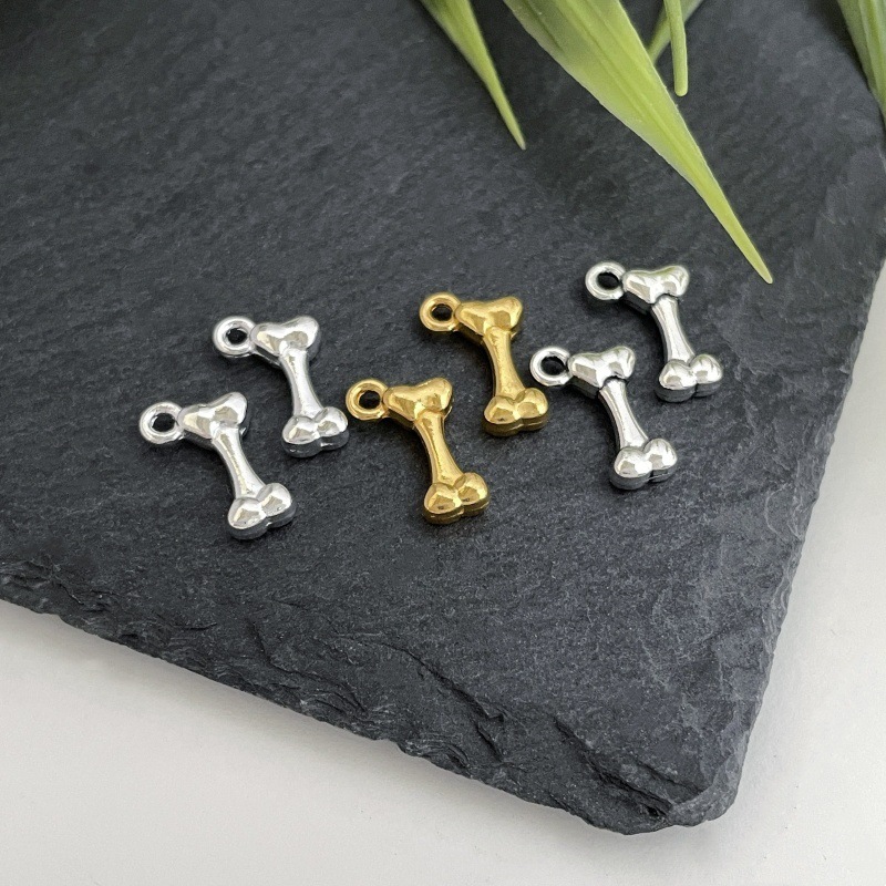 빈티지 합금 DIY 보석 액세서리 개 뼈 작은 펜던트 펜던트 팔찌 목걸이 꼰 구슬 보석 액세서리