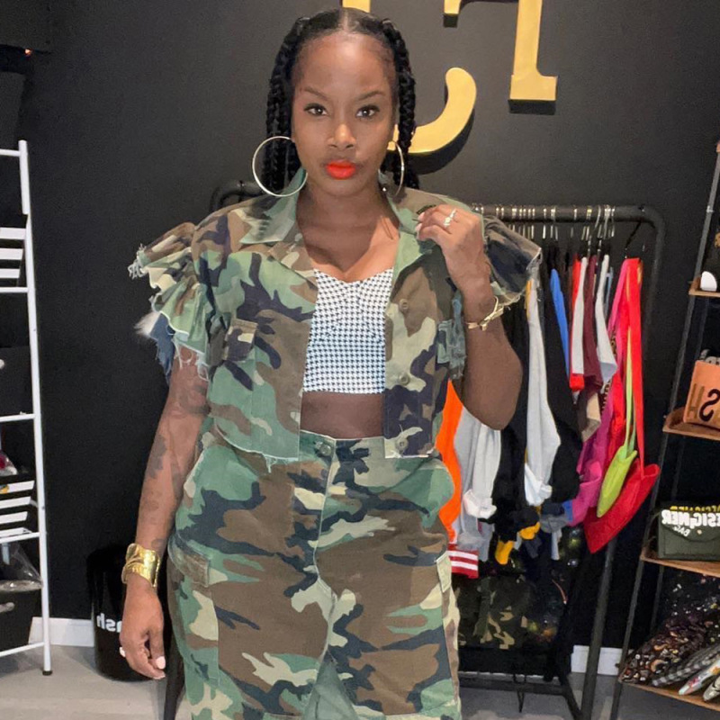 9151Td Bonte European and American Clothing 2024 Autumn Amazon New Camouflage Tassel Cardigan Street Trendy Shirt for Women 9151Td Bonte European and American Clothing 2024 Autumn Amazon New Camouflage Tassel Cardigan Street Trendy Shirt for Women