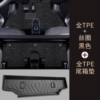 Wuling Hongguang Miniev 20-25 Modelə uyğun ayaqaltı - hongguang-mini-ev-20-23-models-no-bulging-full-tpe-floor-mats-wire-loop-black-full-tpe-trunk-mat
