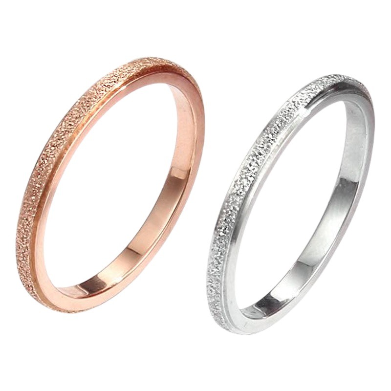 Cross-border Europe and the United States 18k titanium steel ring women's plain ring does not fade niche simple stainless steel fine ring Joker jewelry