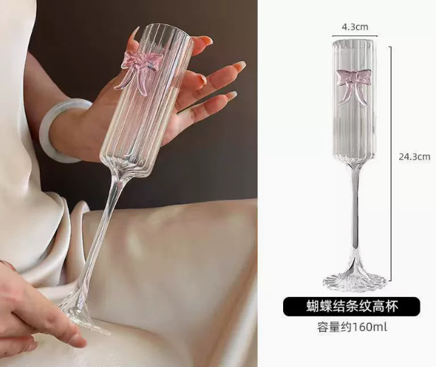 DIY 雰囲気カクテルグラスインワイングラス装飾花蝶ガラスコーヒーカップライト高級バーグラス|undefined