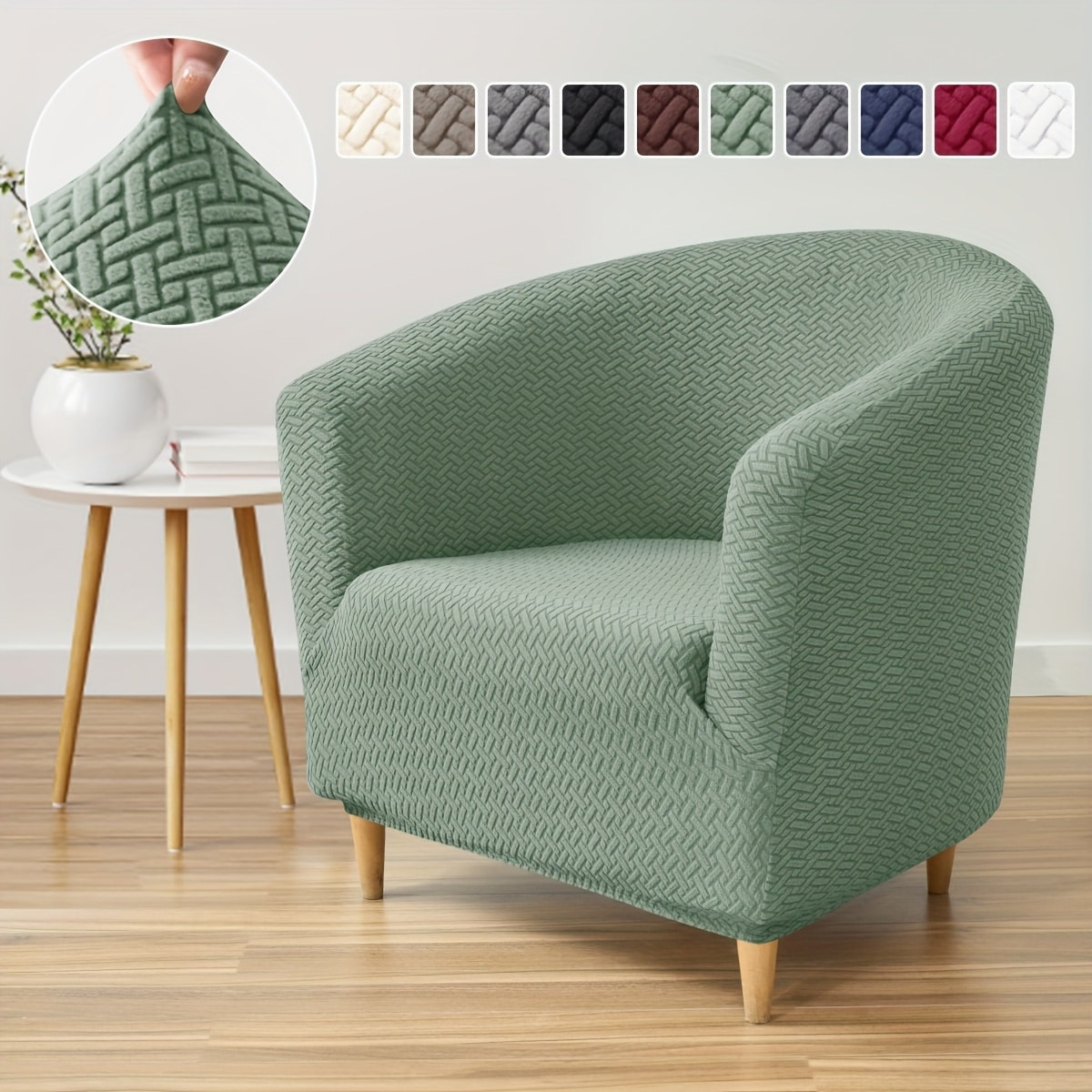 Thickened Twill Semicircle Sofa Cover Club Single Sofa Cover Home Hotel Anti-Slip Sofa Dust Cover