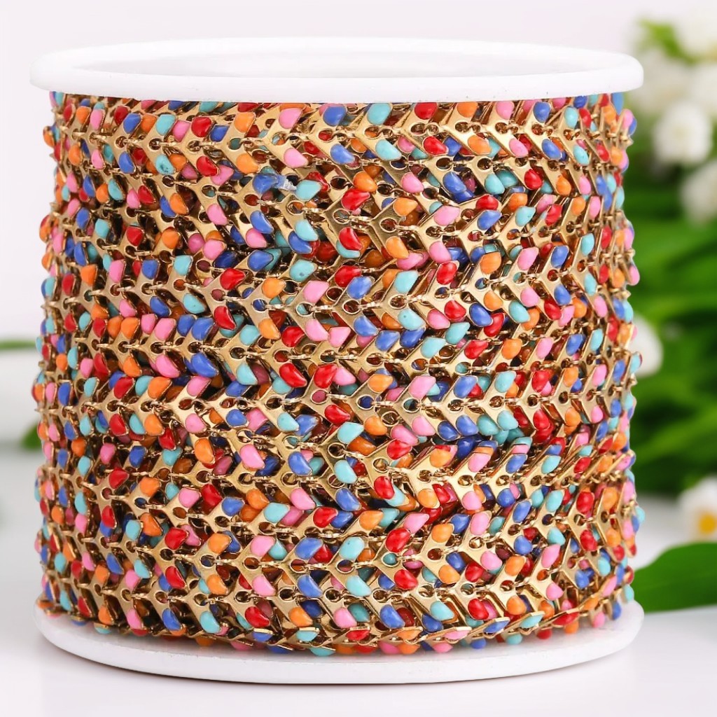 Avión de acero inoxidable cadena de joyas cadena de hojas de aceite de color collar DIY pulsera accesorios de tobillo transfronterizos