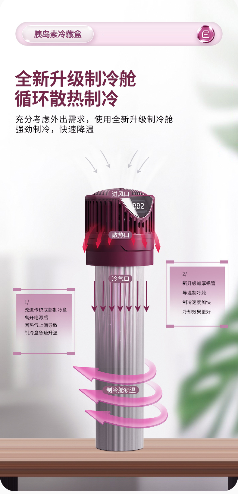 Portable new insulin refrigerator box for medicine car mini refrigerator can be put on the plane cooling cup