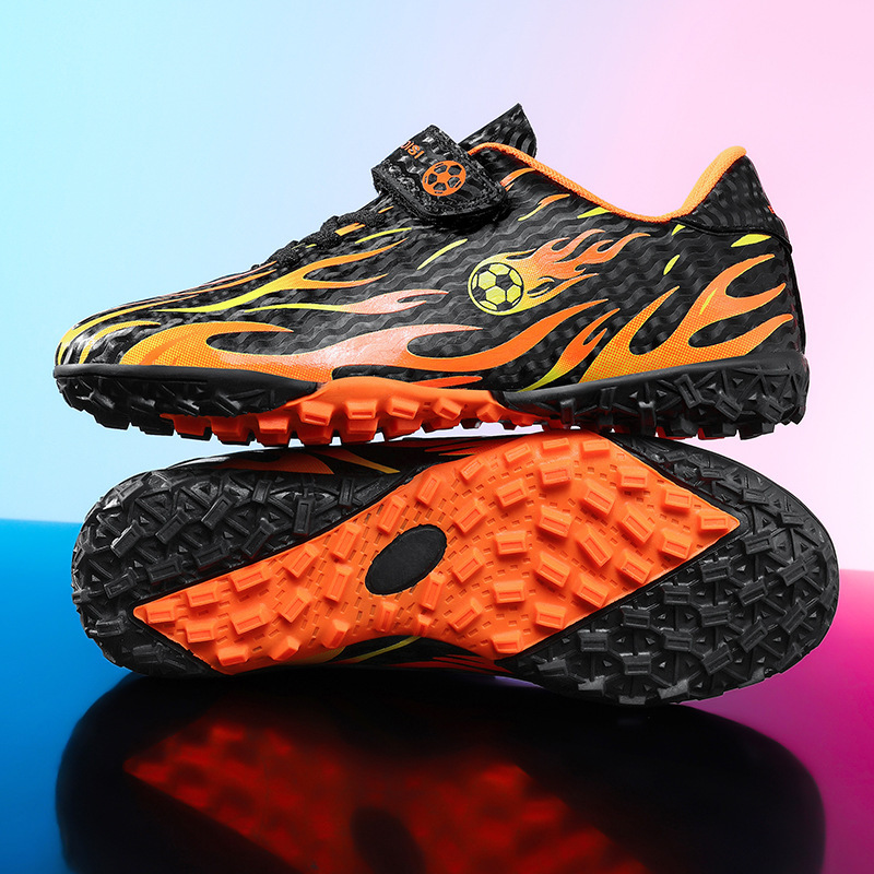 New Foreign Trade Magic Tape Soccer Shoes, Low-Top Children's Long Spike and Multi-Stud Cleats for Boys and Girls, Student Competition and Training Shoes Wholesale New Foreign Trade Magic Tape Soccer Shoes, Low-Top Children's Long Spike and Multi-Stud Cleats for Boys and Girls, Student Competition and Training Shoes Wholesale