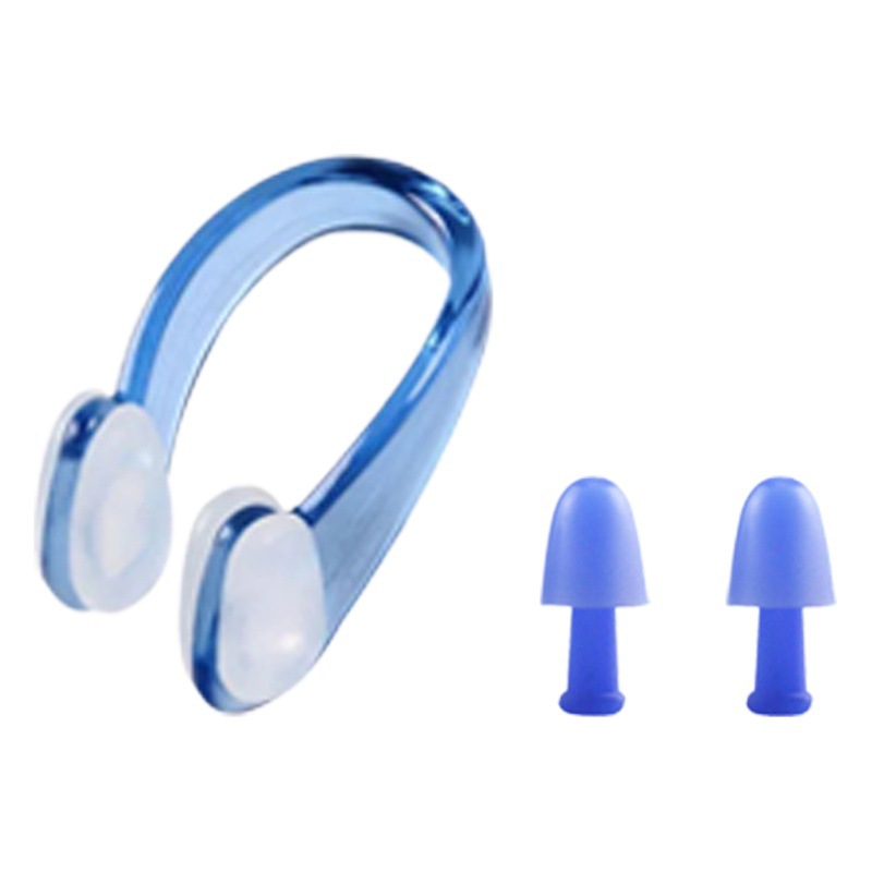 Swimming Nose Clip Earplug Set Silicone Adult and Kidsren Training Bath Anti-Choking Anti-Slip Particle Nose Clip Soft